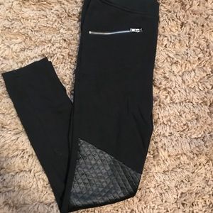 Girls black moto leggings